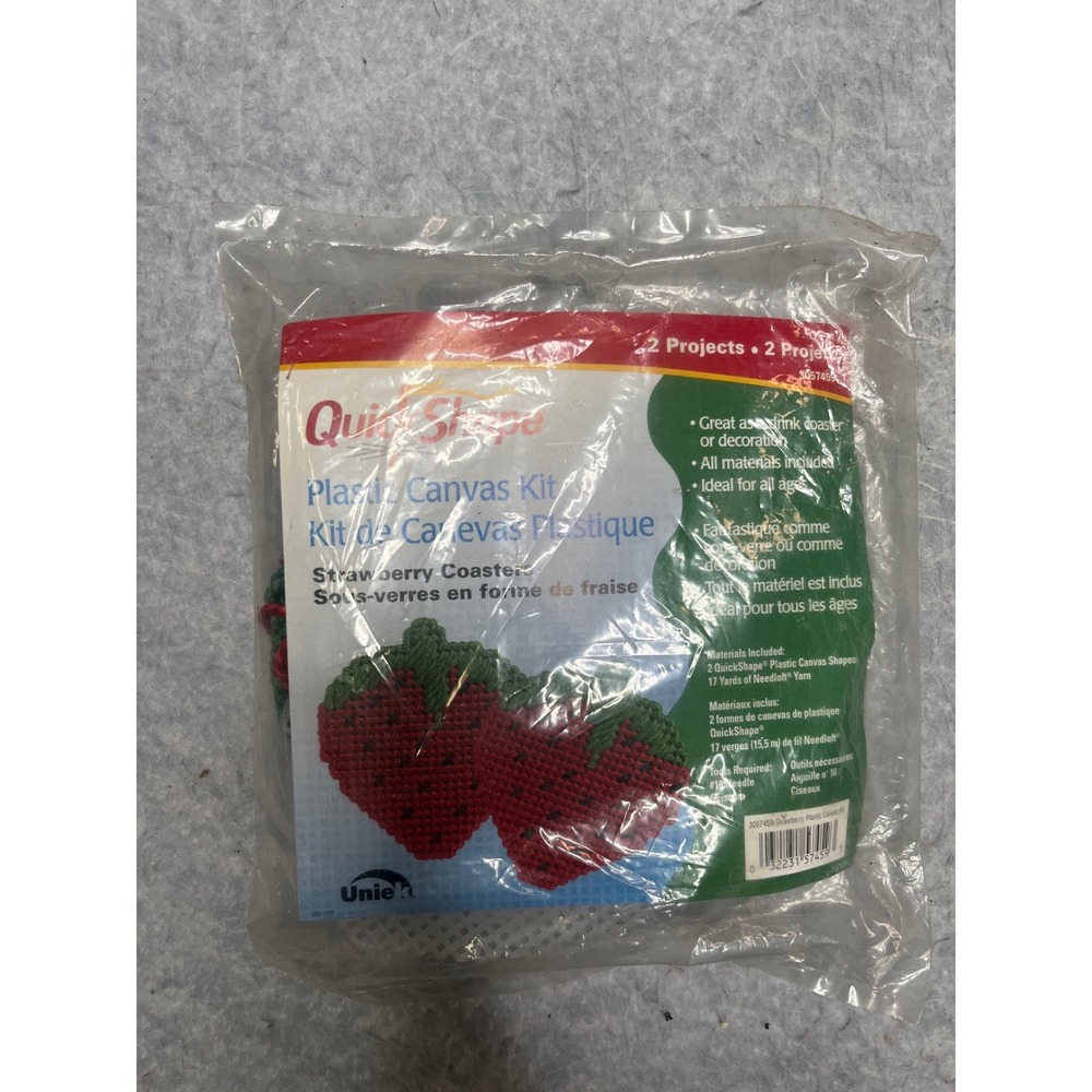 Uniek QuickShape Plastic Canvas Kit Strawberry Coasters 2 Projects 3057439 NEW‎